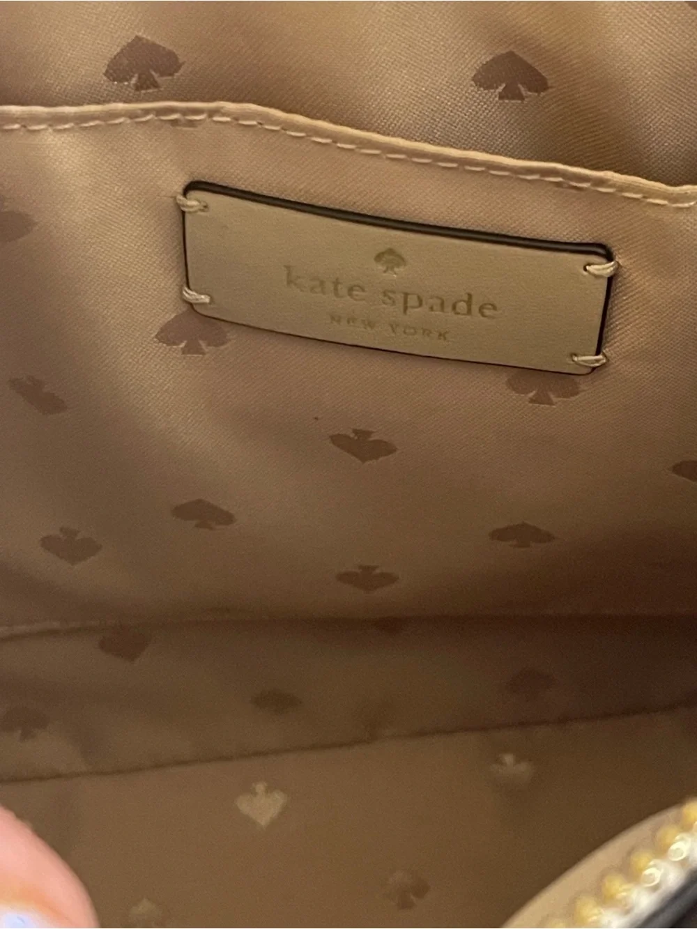 kate spade Pebbled Leather Crossbody Bag in Beige